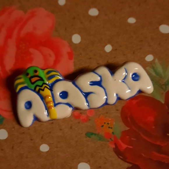 🍀3/15 Alaska Mosquito Vintage Clay Pin - Picture 3 of 5